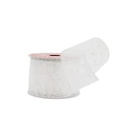 2.5" x 20ft. White Snow Wired Sheer Ribbon by Celebrate It®