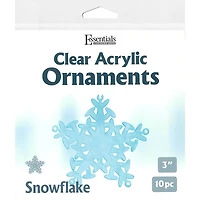 Essentials by Leisure Arts 3" Snowflake Clear Acrylic Ornaments, 10ct.