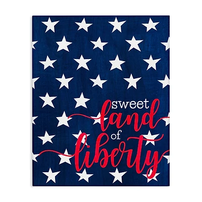 Stupell Industries Sweet Land Of Liberty Americana Canvas Wall Art