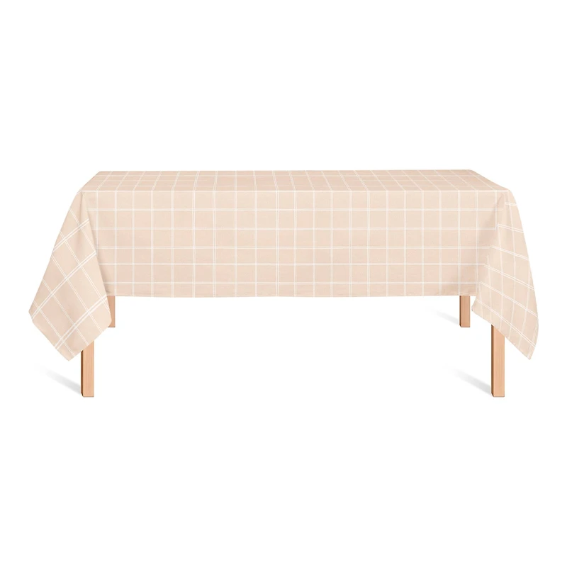 Peach Grid Tablecloth