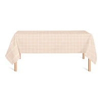 Peach Grid Tablecloth