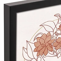 Floral Figure Black Framed Canvas Wall Art