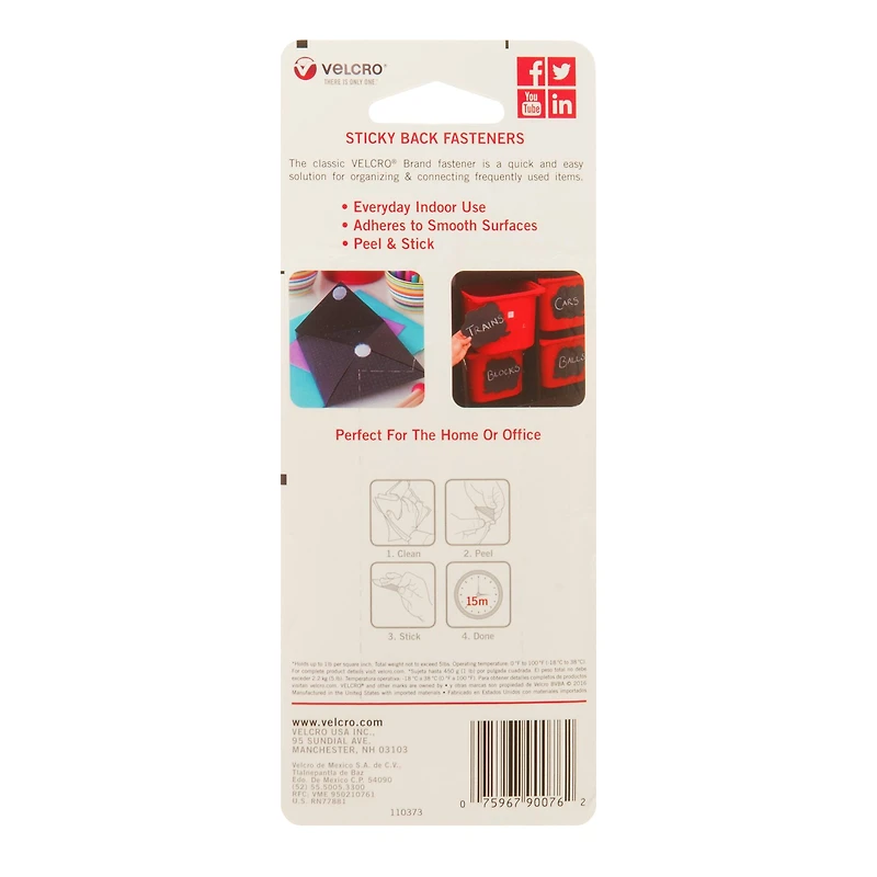 12 Packs: 4 ct. (48 total) VELCRO® Brand Sticky Back White Strips