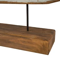 18.5" Brown & White Handmade Whale Sculpture Décor