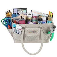 Everything Mary Tan Dot Deluxe Store & Tote Craft Organizer