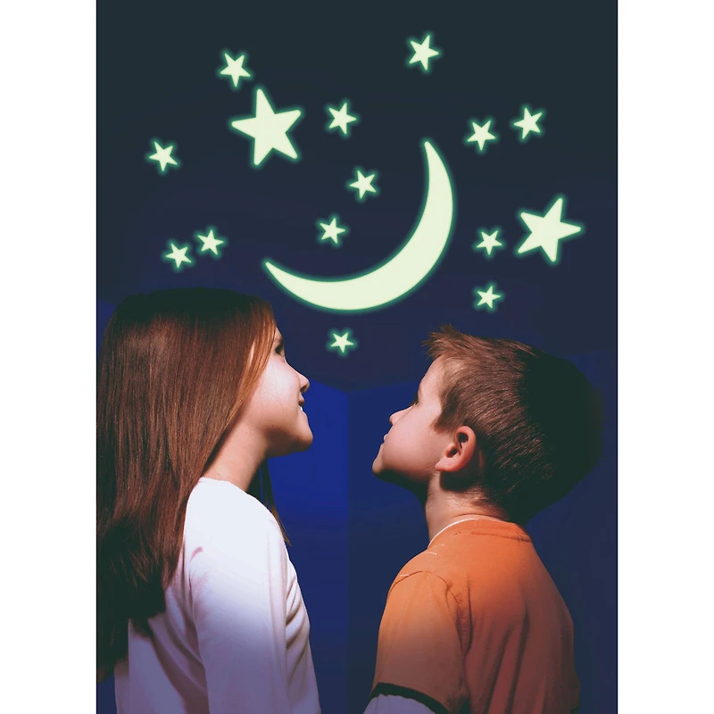 Glow-In-The-Dark Crescent Moon & Stars Set