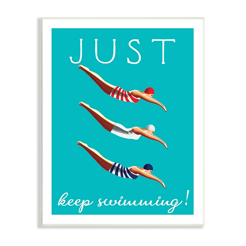 Stupell Industries Just Keep Swimming Wall Art