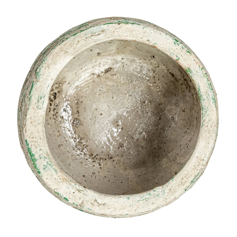 Hello Honey® 6.5" Green Debossed Circles Terra Cotta Planter