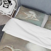Designart 'Octopus Treasures from the Sea' Coastal Bedding Set