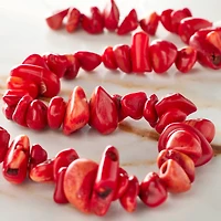 Red Dyed Nugget Bamboo Coral Beads by Bead Landing™