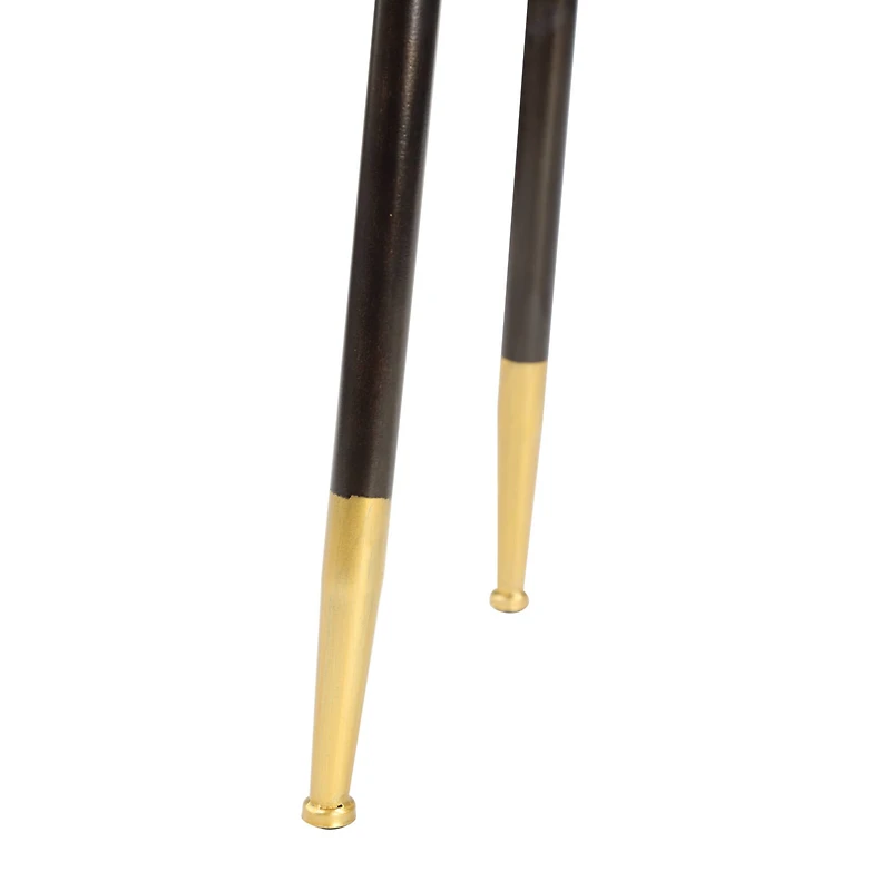 24" Black Iron Industrial Accent Table