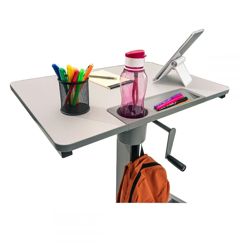 Luxor Student Sit Stand Desk with Crank Handle