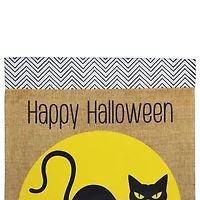 18" x 12.5" Black Cat Happy Halloween Outdoor Garden Flag