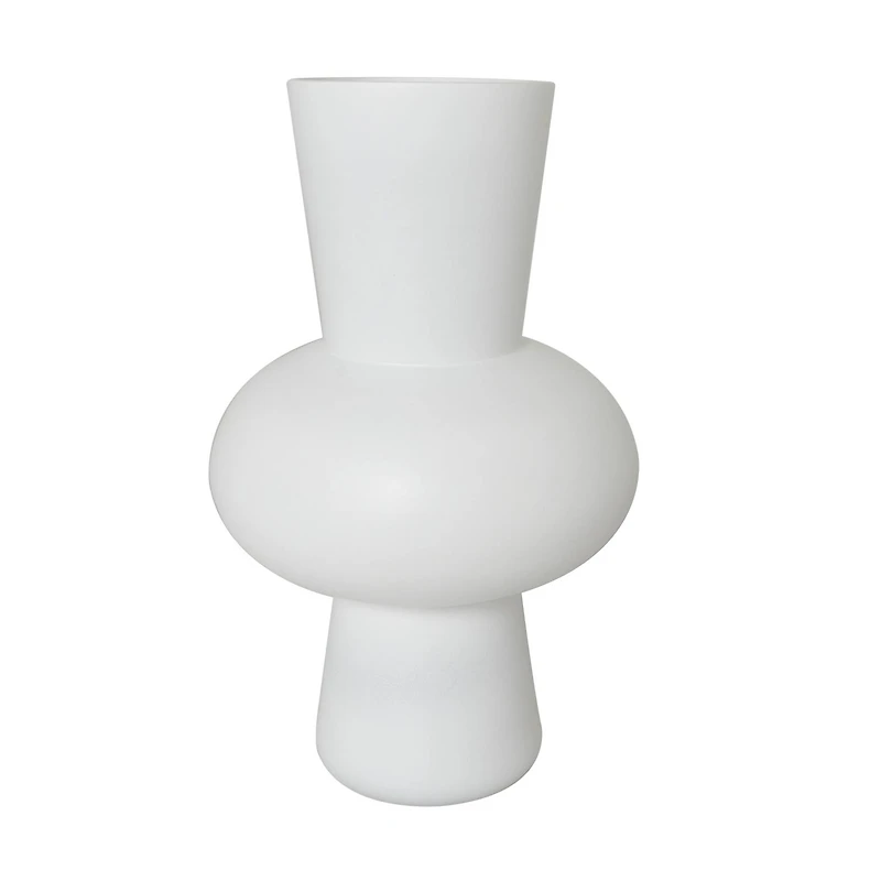 White Glass Trumpet Vase Set