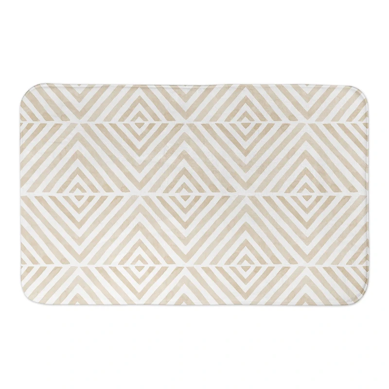 Cream Diamond Pattern Bath Mat