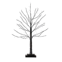 2ft. Pre-Lit Artificial Halloween Black Twig Tree with 210 Warm White Fairy Copper Wire LED Lights