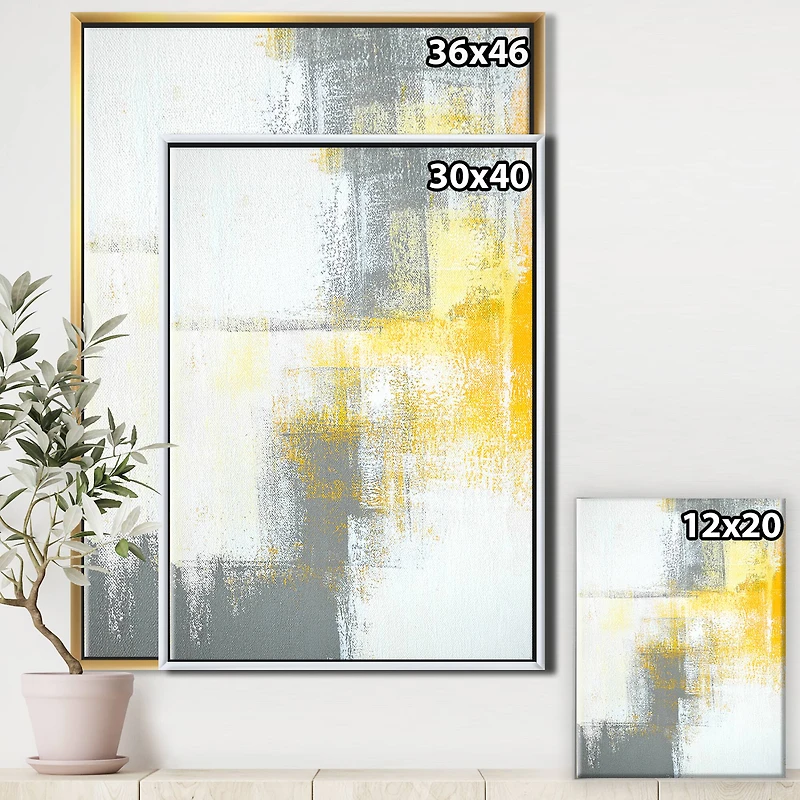 Designart - Grey and Yellow Blue Abstract XI