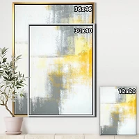 Designart - Grey and Yellow Blue Abstract XI