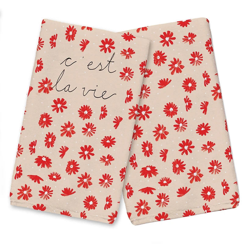 C'est La Vie Tea Towel Set of 2