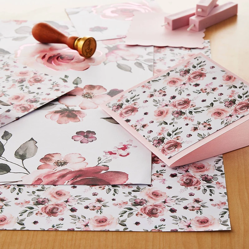 Pink Roses Cardstock by Recollections