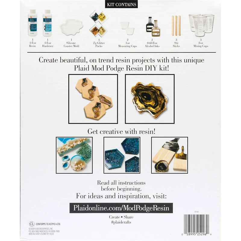 Mod Podge® Black & Gold Do-It-Yourself Geode Coaster Kit