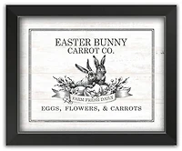 Easter Bunny Carrot Farm 4 11" x 14" Black Framed Print Under Plexiglass