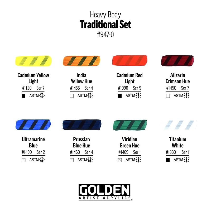Golden® Heavy Body Acrylic Traditional Paint Set