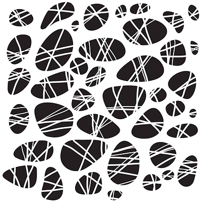 The Crafter's Workshop Pebbles Tied Stencil, 6" x 6"