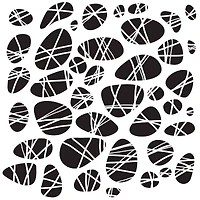 The Crafter's Workshop Pebbles Tied Stencil, 6" x 6"