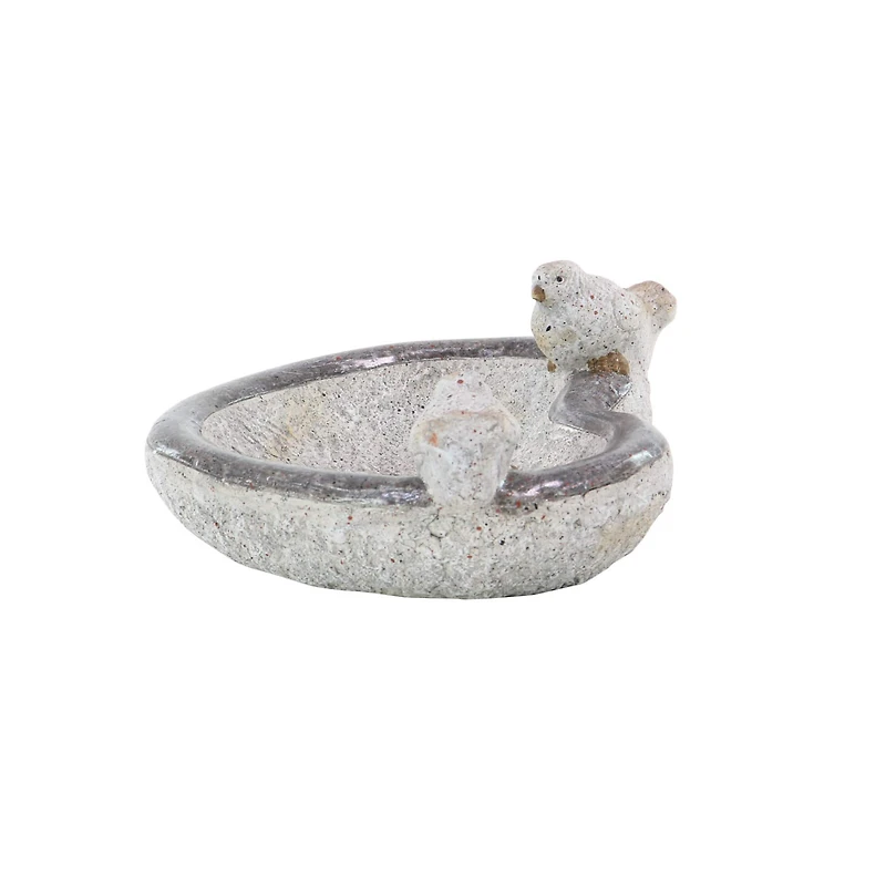 13" Gray Stone Country Birds Garden Sculpture