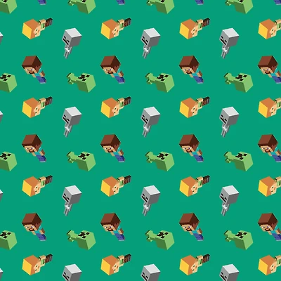 Mojang Minecraft Day Mobs Cotton Fabric