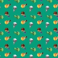 Mojang Minecraft Day Mobs Cotton Fabric
