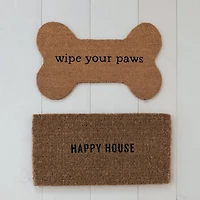 Hello Honey® 32" x 16" Happy House Natural Coir Doormat