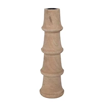 Hello Honey® 10" Hand-Carved Mango Wood Taper Candle Holder