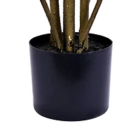 6ft. Potted Artificial Green & Orange Croton Tree