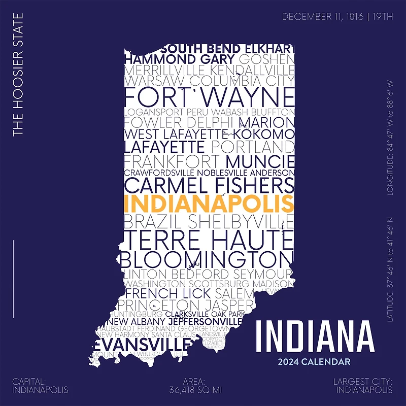 TF Publishing 2024 Home: Indiana Wall Calendar