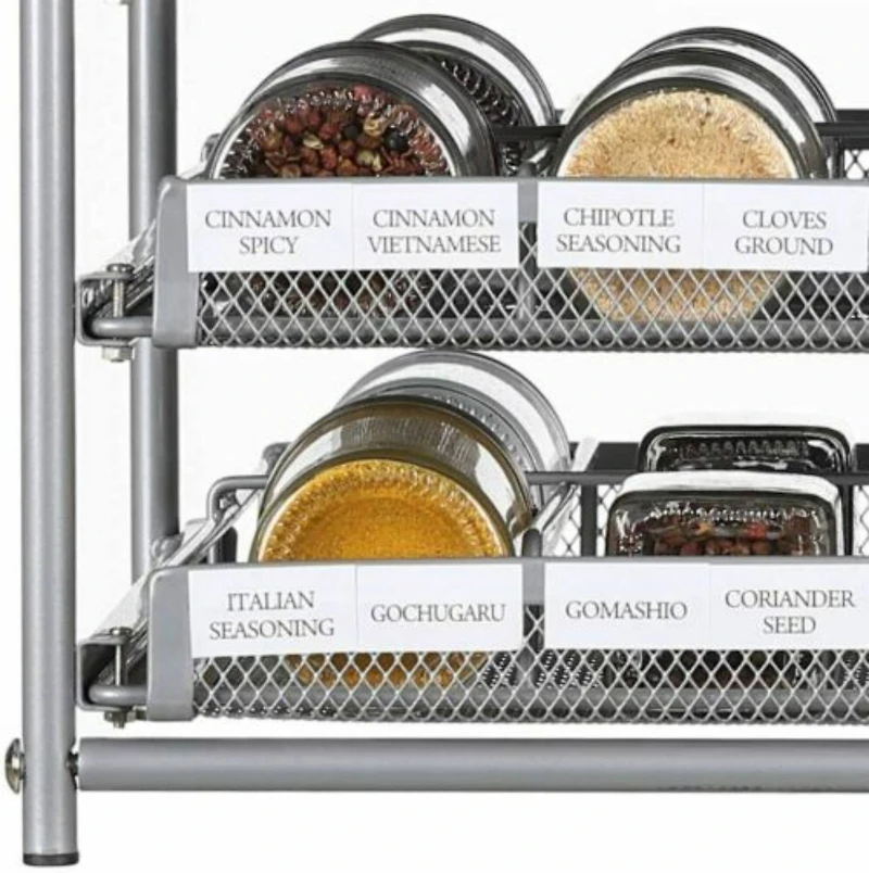 NEX™ 3-Tier 30-Bottle Metal Spice Rack with Drawer Organizer