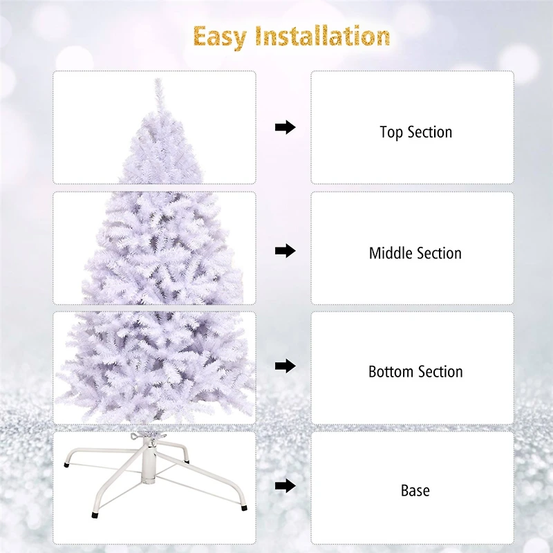 Costway 6ft. Unlit Hinged Pine Artificial Christmas Tree