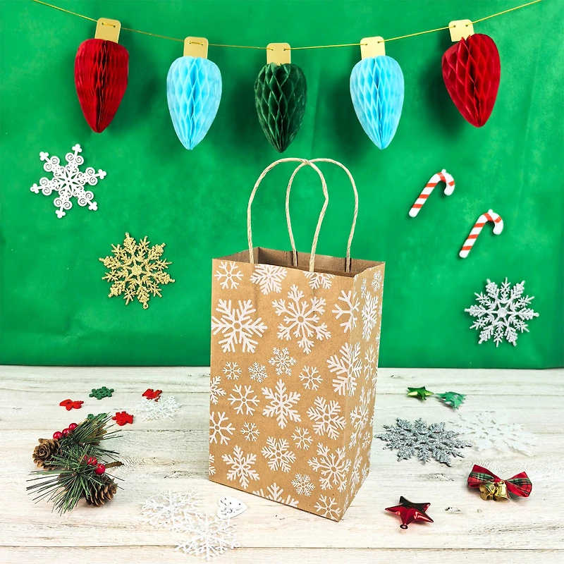 Small Snowflakes Kraft Gift Bags, 6ct. by Celebrate It™