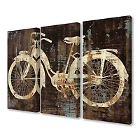 Stupell Industries 3-Piece Distressed Bicycle Canvas Wall Art