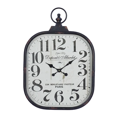 26" Black Metal Vintage Wall Clock