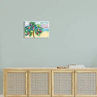 Stupell Industries Merry Beachy Christmas Holiday Palm Wall Plaque Art