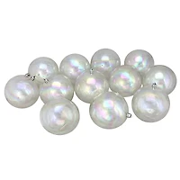 12ct. 4" Clear Iridescent Shatterproof Shiny Christmas Ball Ornaments