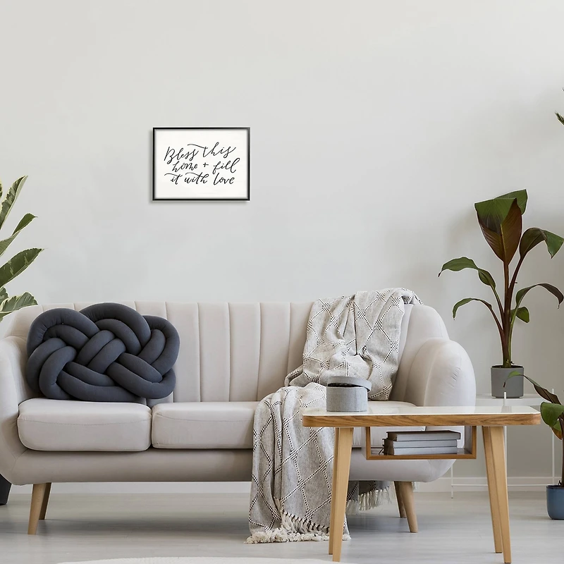 Stupell Industries Bless This Home with Love Family Motivational Phrase Framed Giclee Art