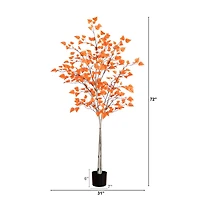 6ft. Autumn Paper Birch Artificial Fall Tree