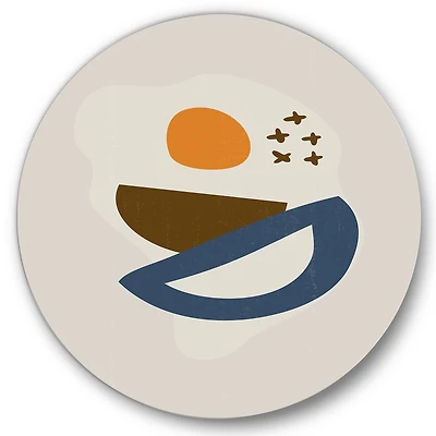 Designart - Abstract Sun Moon Geometric Print I