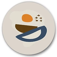 Designart - Abstract Sun Moon Geometric Print I