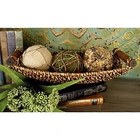Brown Metal Coastal Storage Basket Set