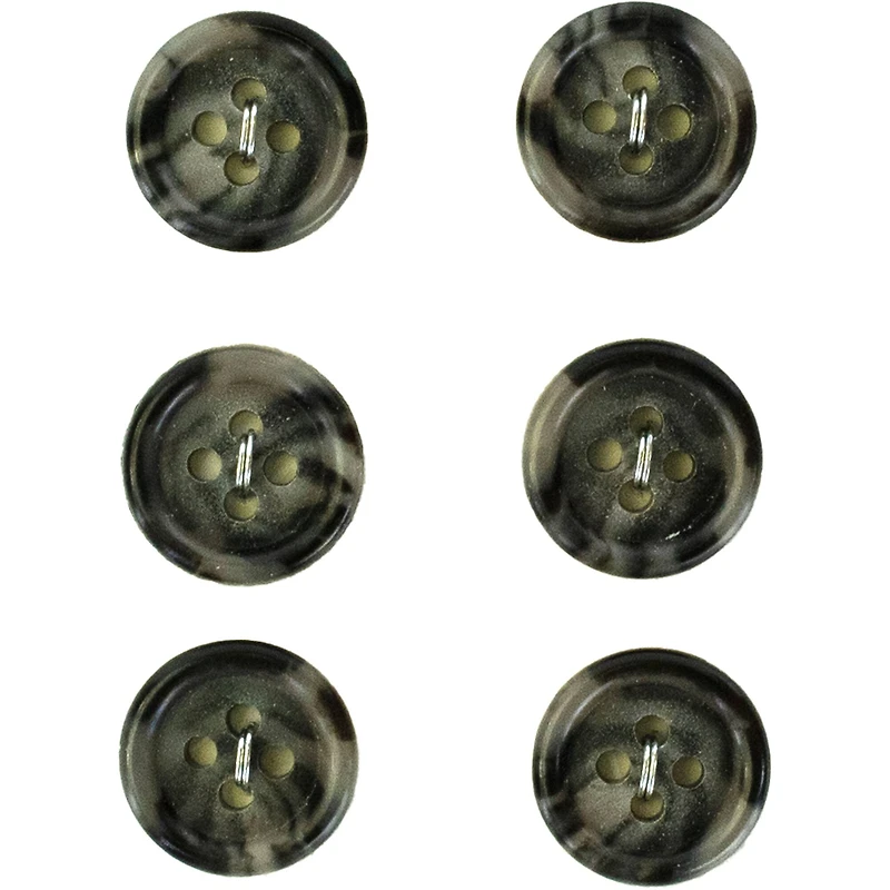LaMode 5/8" Gray 4-Hole Buttons, 6ct.