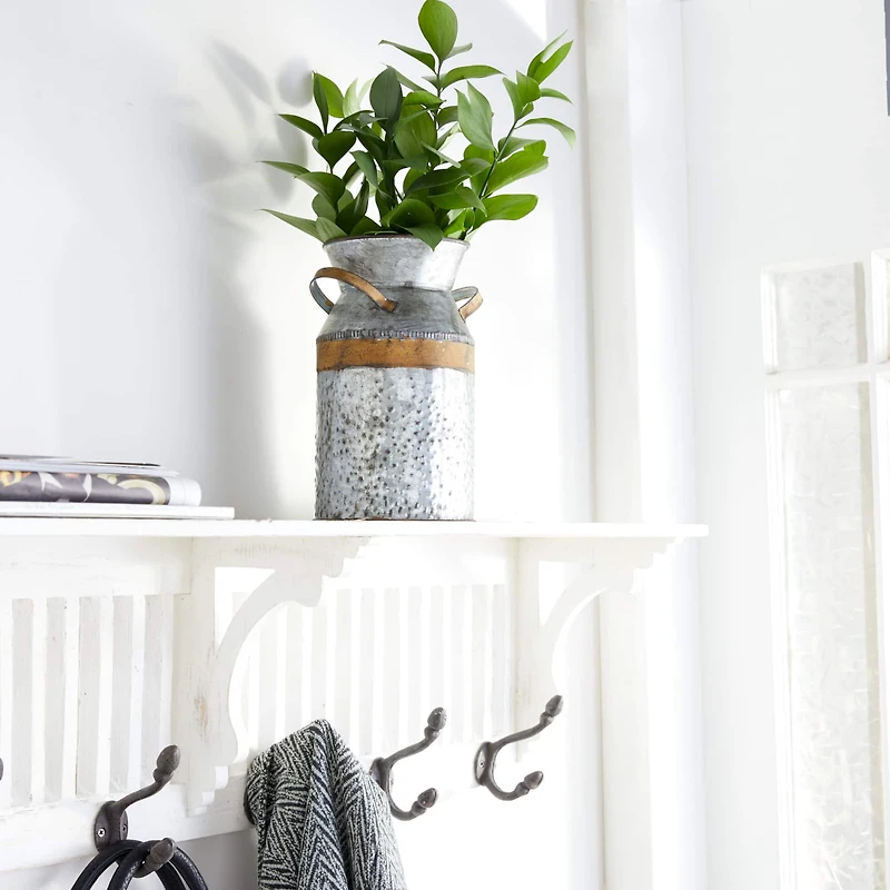 9" Gray Decorative Farmhouse Milk Can